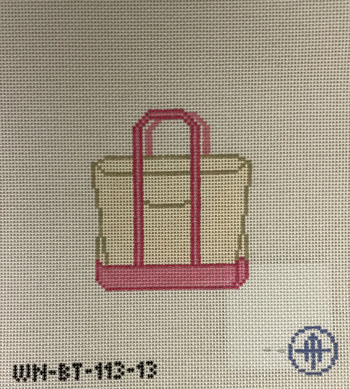 *Wheelhaus Needlepoint Bt113- Pink Tote - 13 Mesh 1