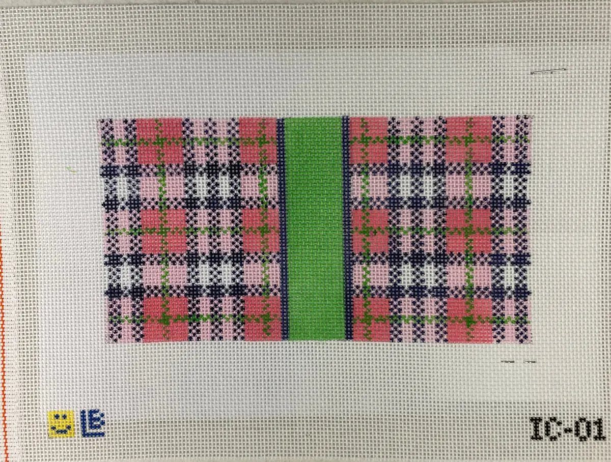 * Lauren Bloch Designs Ic01 Pink Plaid 6X3 Insert 1