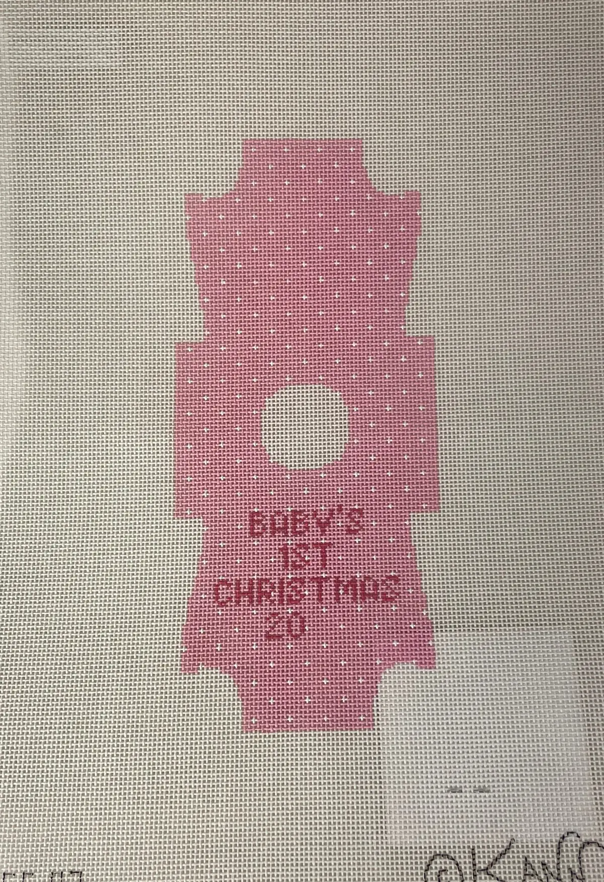 * Kimberly Ann Bfc-07 Baby's First Christmas Onsie- Baby Pink With Dots 1