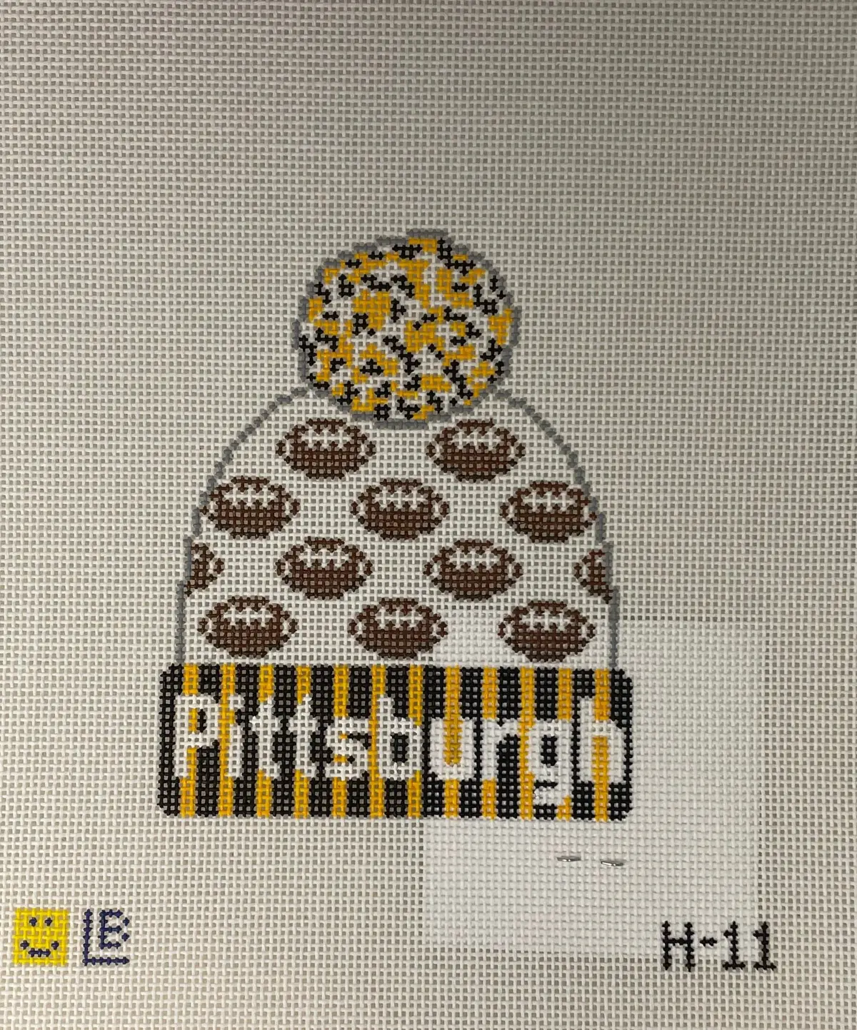 * Lauren Bloch Designs H11 Beanie- Pittsburgh Steelers Football 1