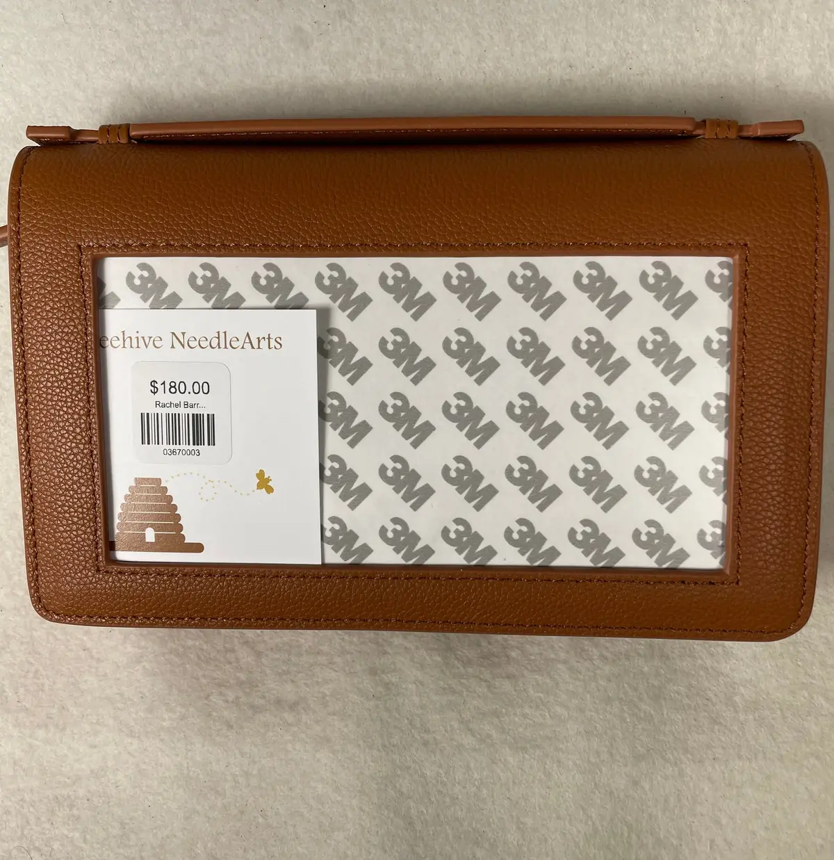 Rachel Barri Designs Everyday Clutch- Cognac With Gold Chain 1