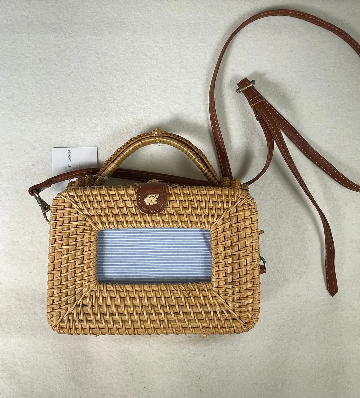 * Penny Linn Designs 2X4 Rectangle Wicker Bag- Brown 1