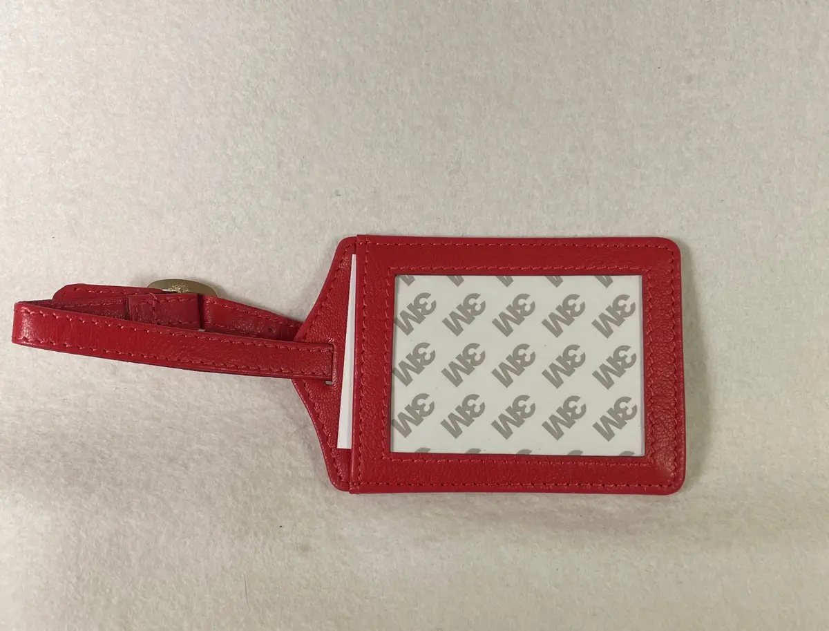 Planet Earth Leather Luggage Tag- Red 1