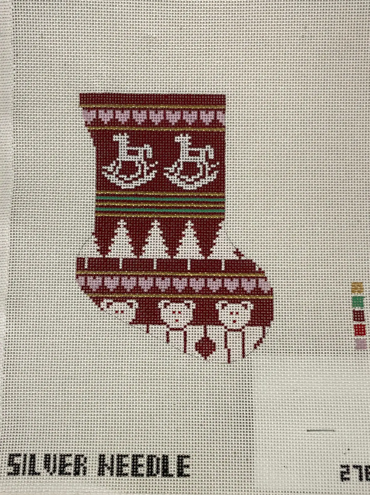 * Silver Needle 278 Red Rocking Horse Mini Stocking 1