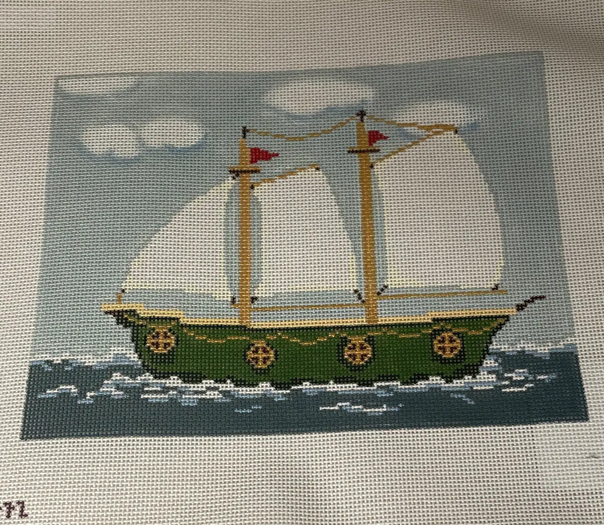 * Plum Stitchery 15D Green Ship 1