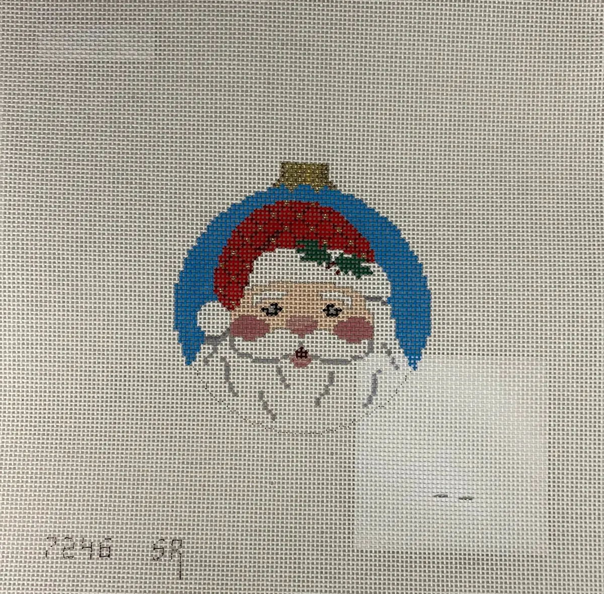 * Susan Roberts Needlepoint 7246 Santa Face- 3In Round 1