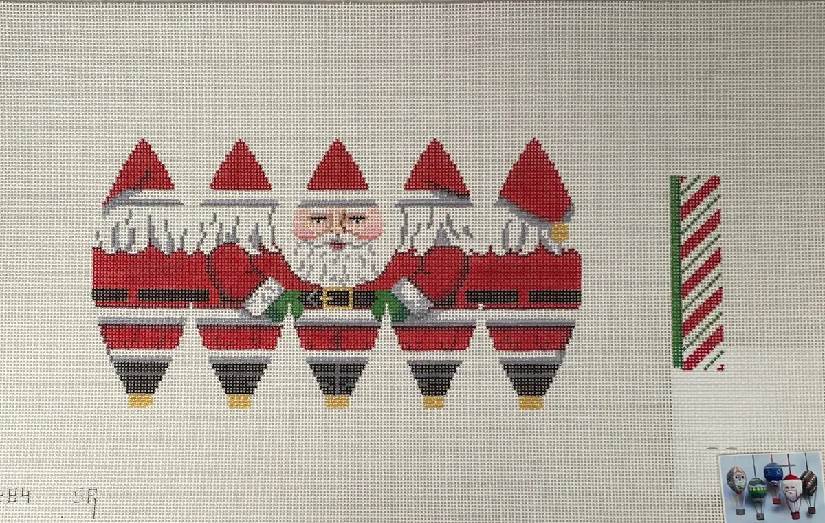 * Susan Roberts Needlepoint 5284 Full Santa, 3D Hot Air Balloon 1