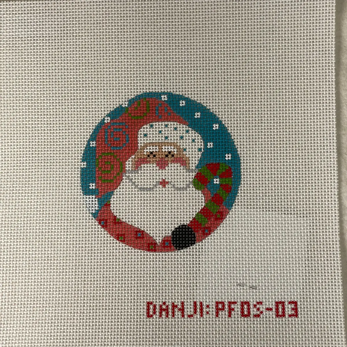 Danji Pfos-03 Candy Cane Santa On 18 Mesh 1