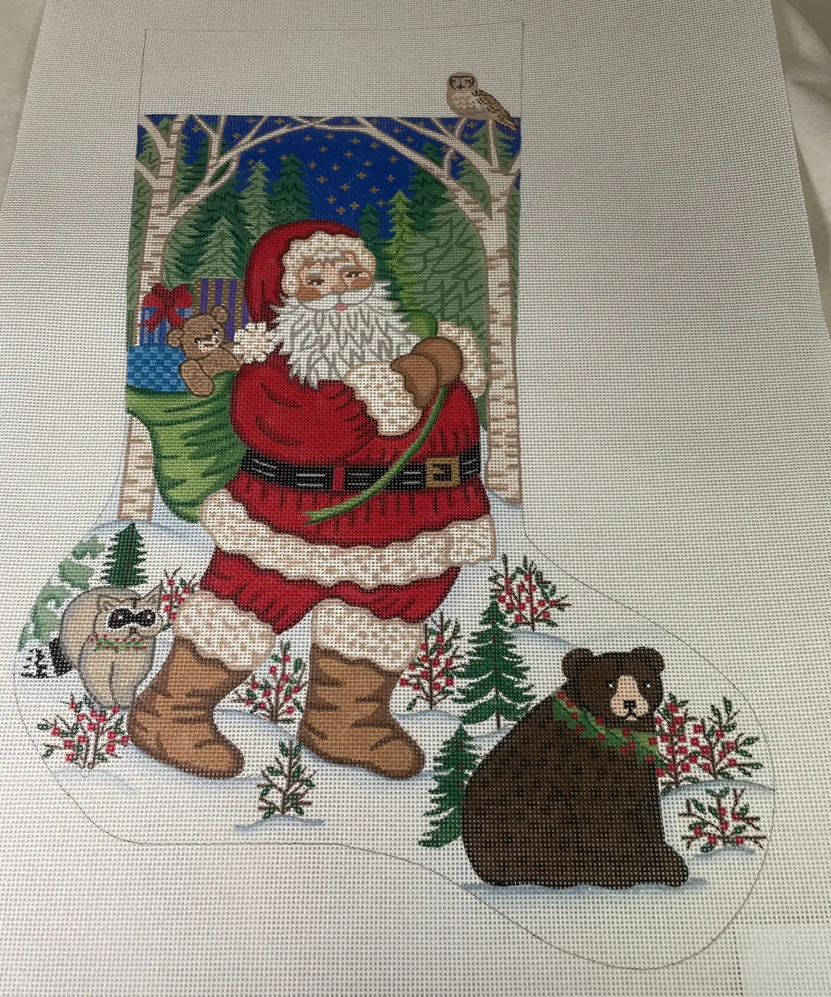 *Alexa Designs Cs7287 Christmas Stocking Santa With Animals 1