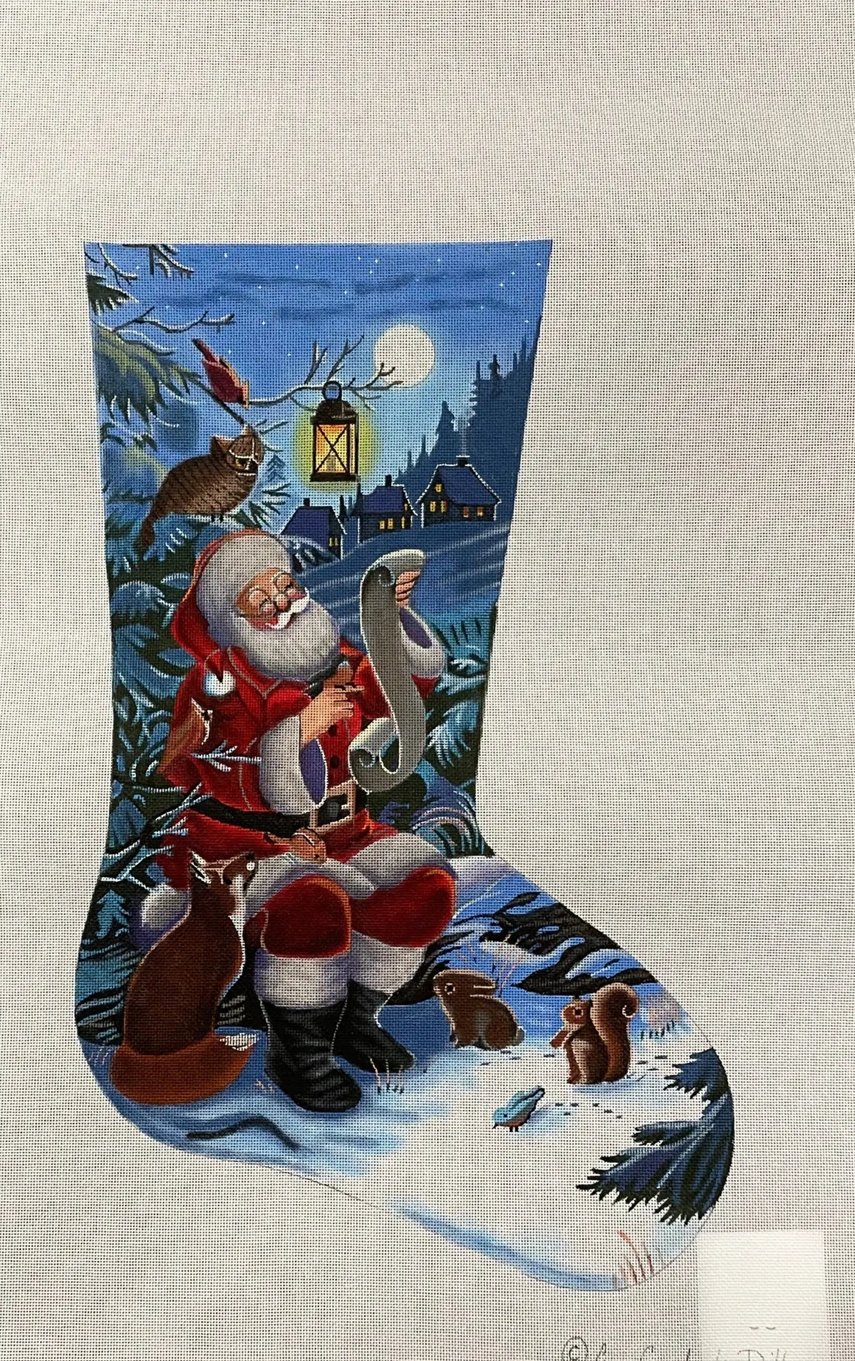 * Liz Goodrick Dillon Lgdaxs489 Santa's Little Helpers Stocking 1