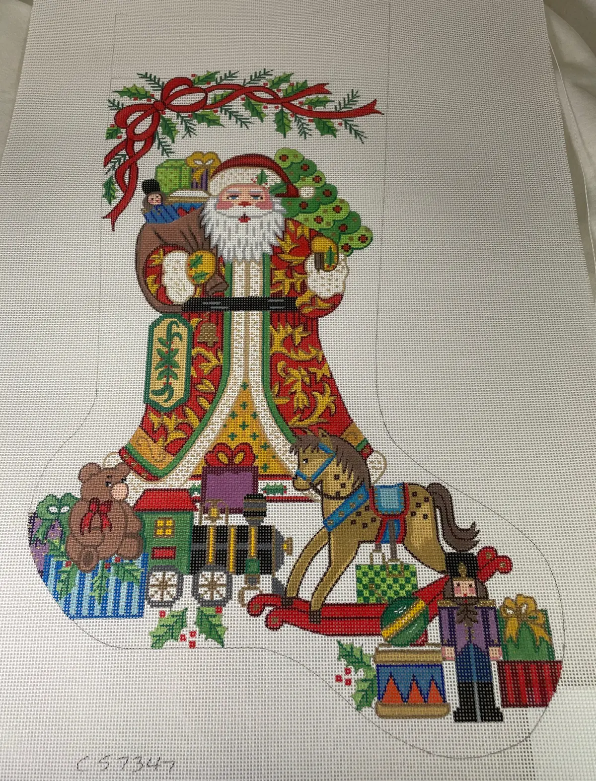 *Alexa Designs Cs7347 Christmas Stocking Santa With Toys 1