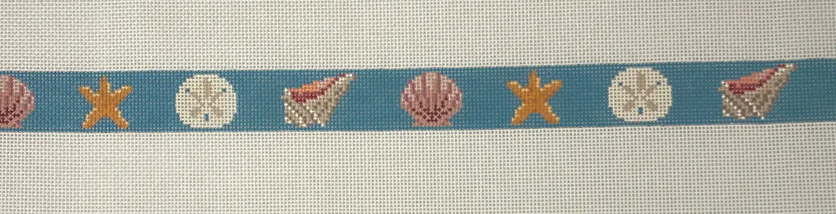 * Susan Roberts Needlepoint 1924 Sea Shells Dog Collar- 18M 1