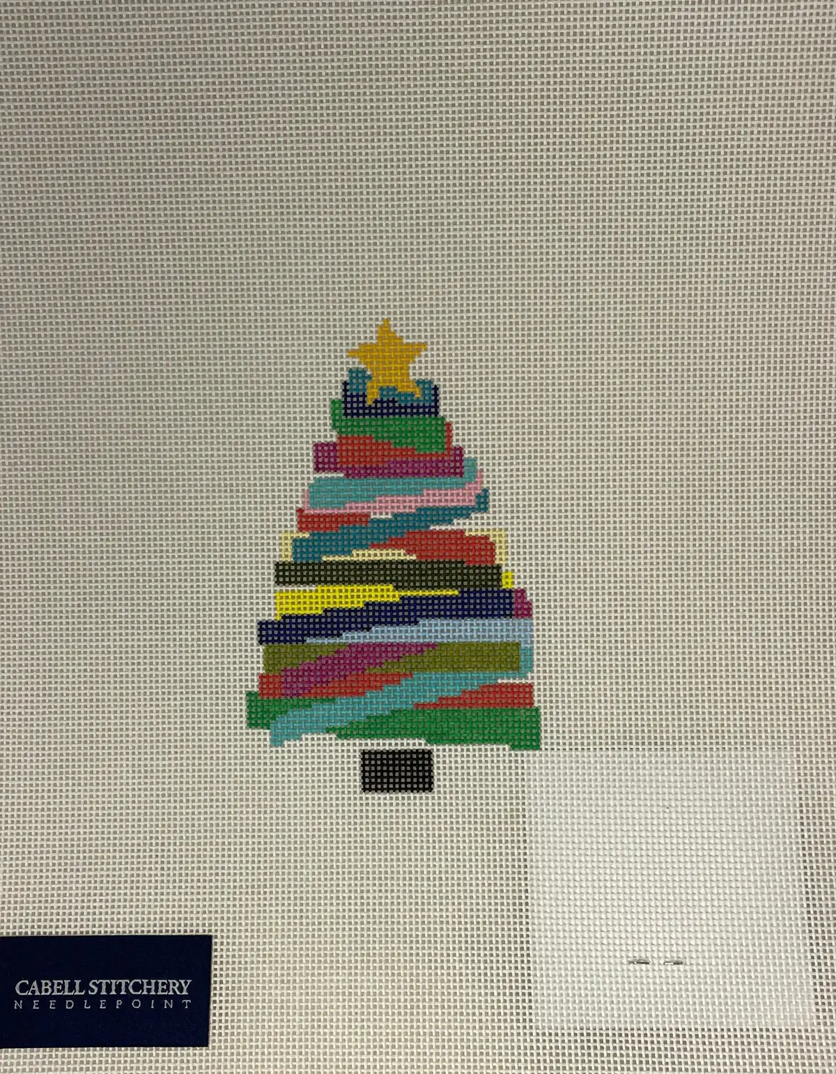 * Cabell Stitchery Stackable Collection 4.5" Tree- Multi-Colored Christmas Tree 1
