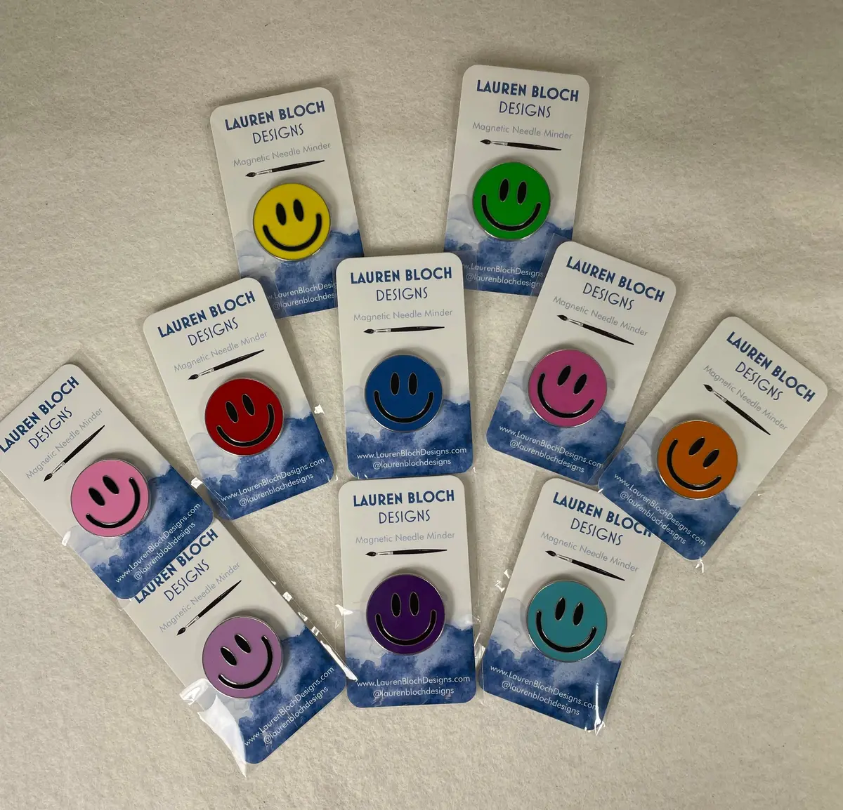 * Lauren Bloch Designs Smiley Face Needle Minder- Various Colors 1