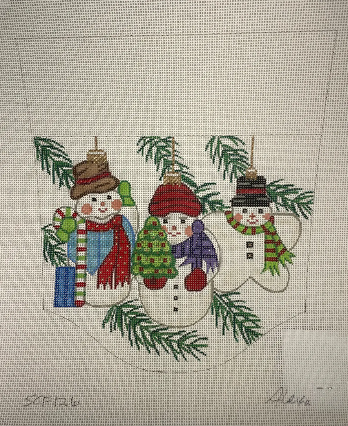*Alexa Designs Scf126 Christmas Snowman Stocking Cuff 1