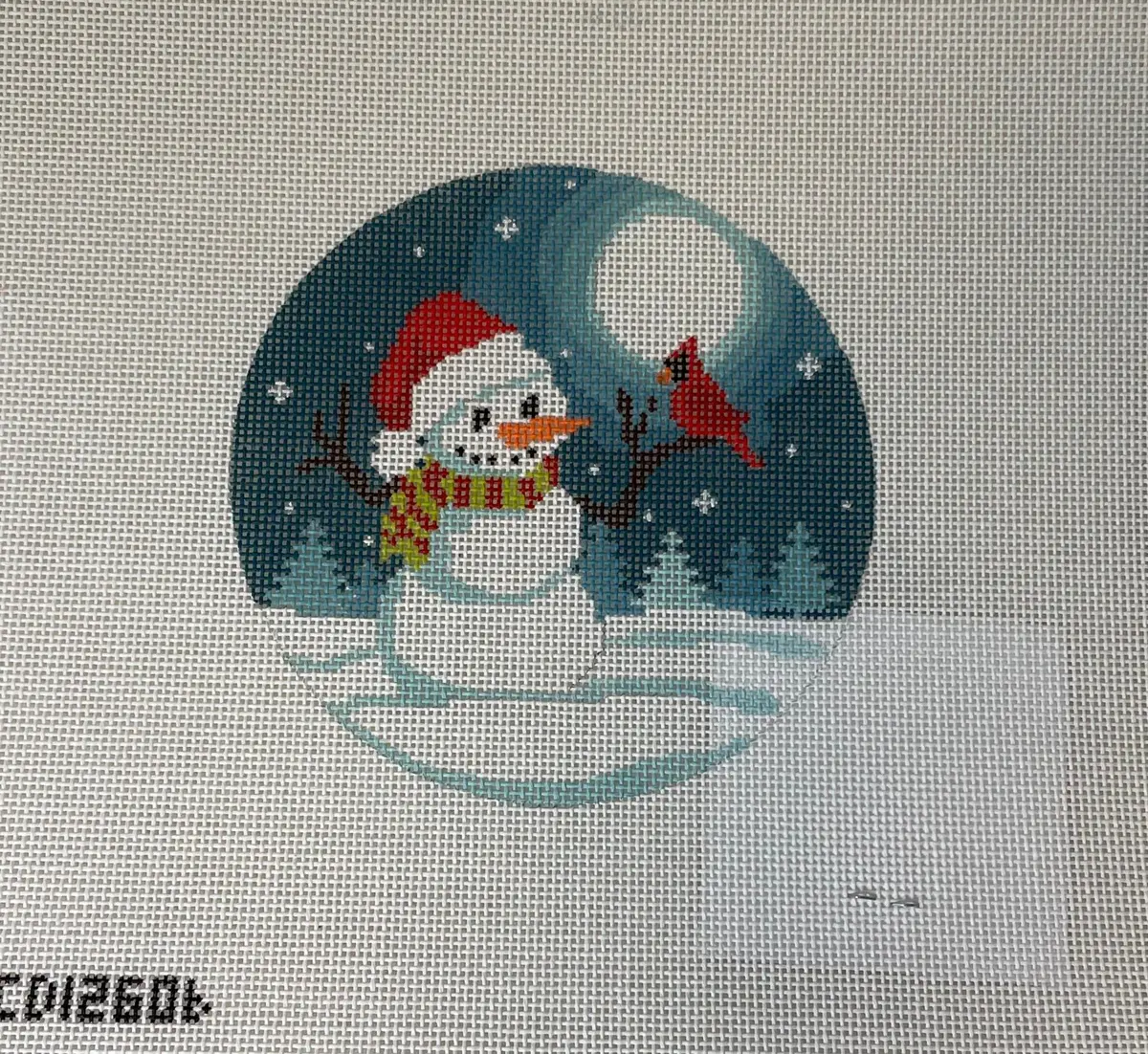 * Snowman And Cardinal Round Kcd1260 1
