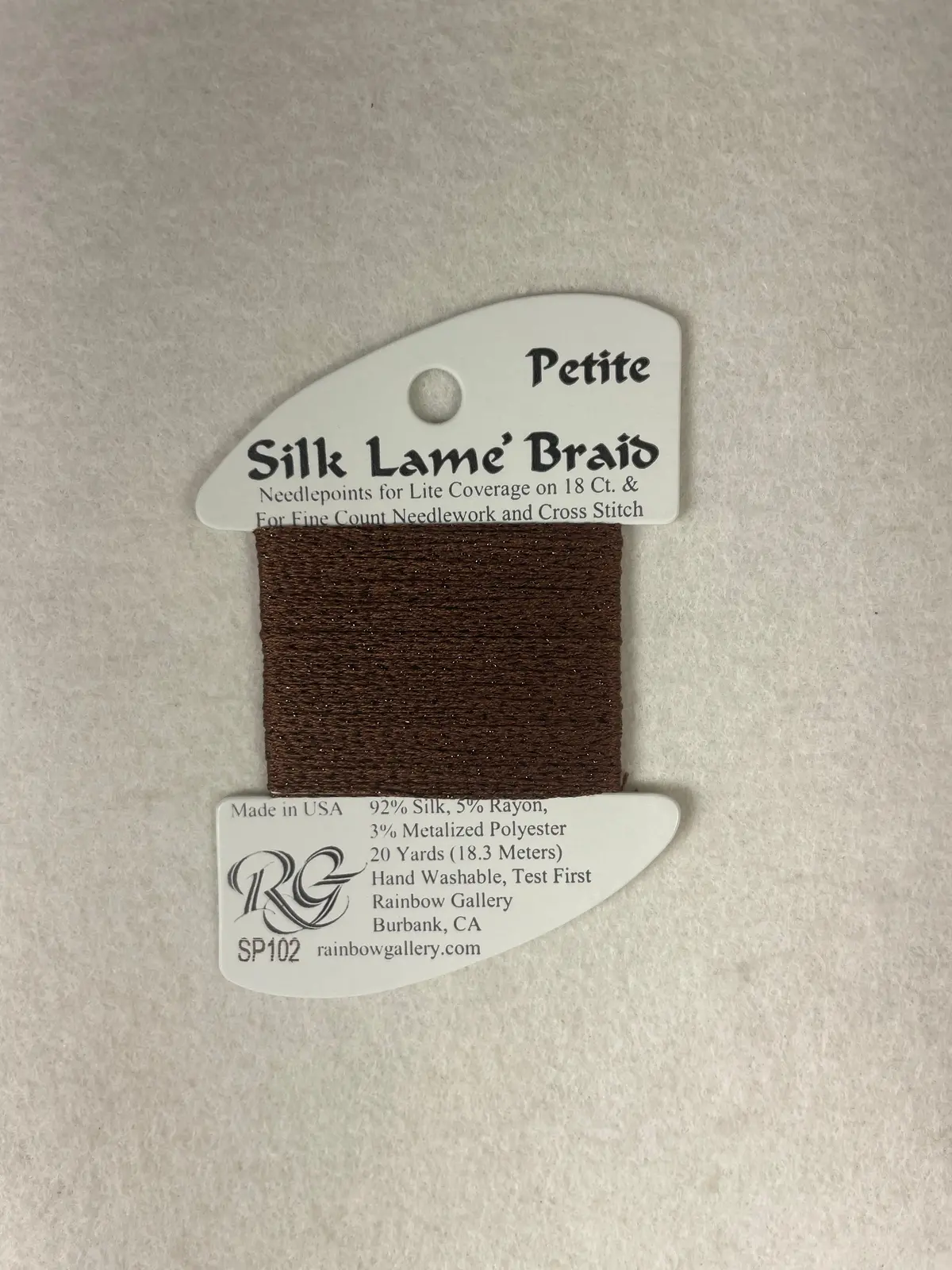 Petite Silk Lame Braid Sp102 Warm Brown 1