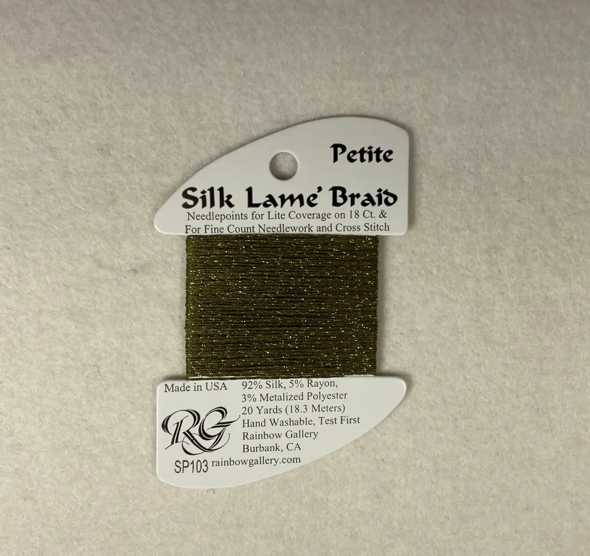 Petite Silk Lame Braid Sp103 Olive 1