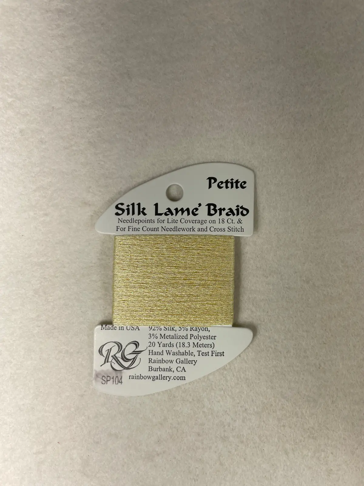 Petite Silk Lame Braid Sp104 Soft Yellow 1