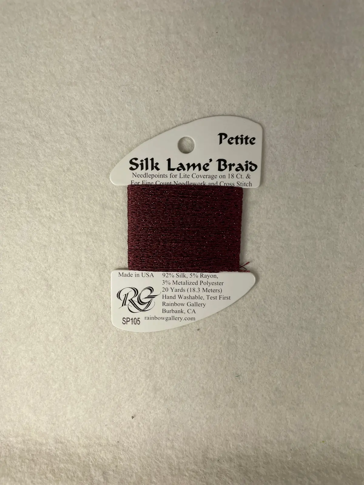 Petite Silk Lame Braid Sp105 Wine 1
