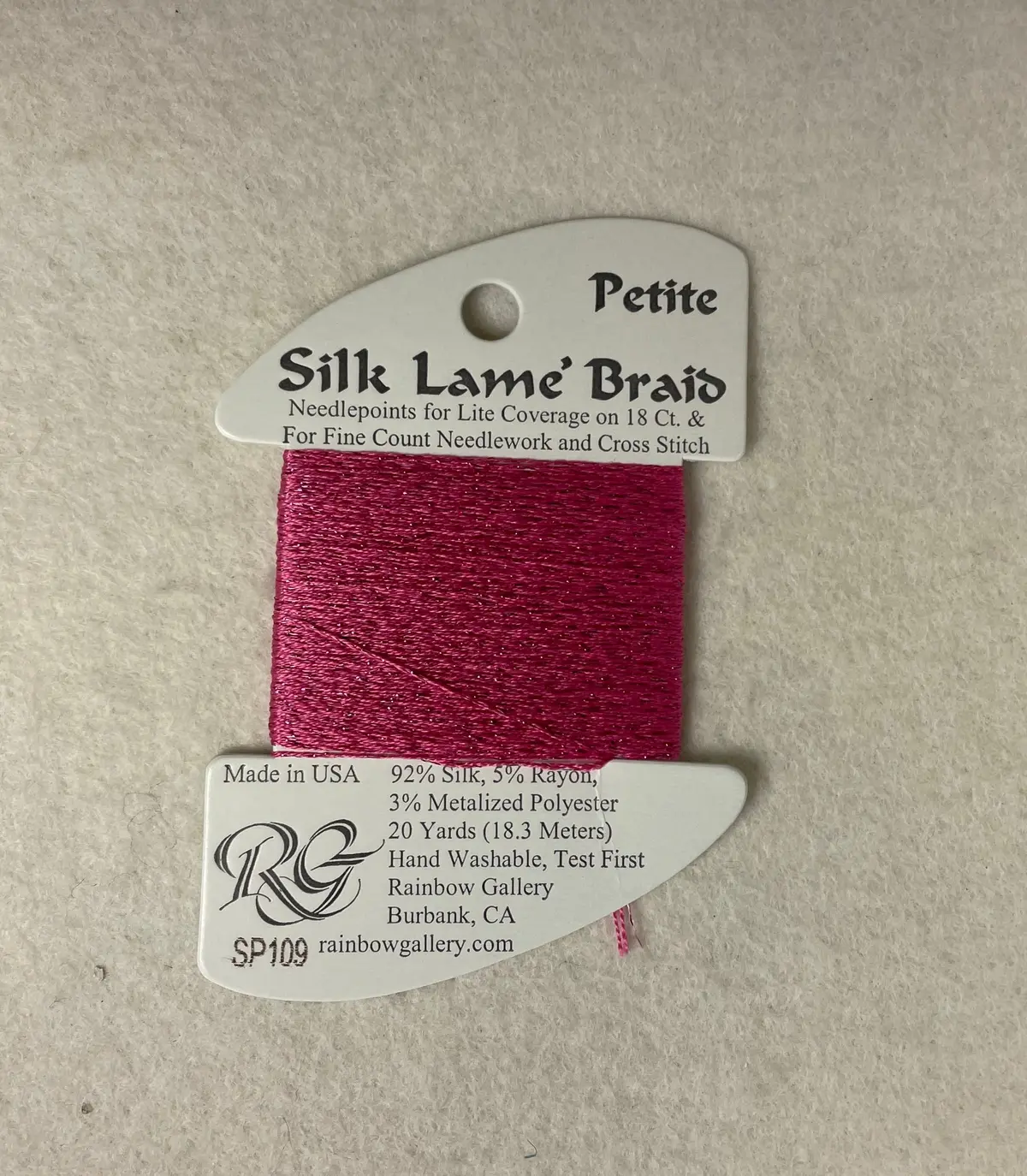Petite Silk Lame Braid Sp109 Medium Raspberry 1