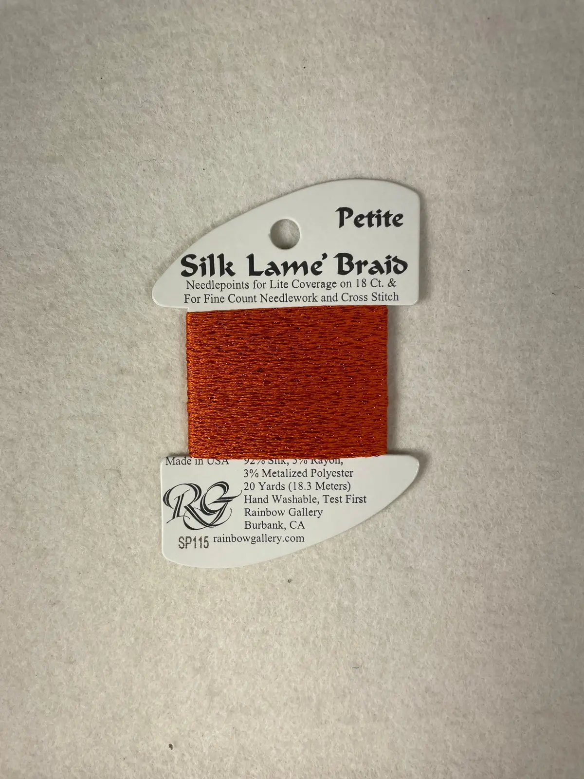 Petite Silk Lame Braid Sp115 Red Orange 1