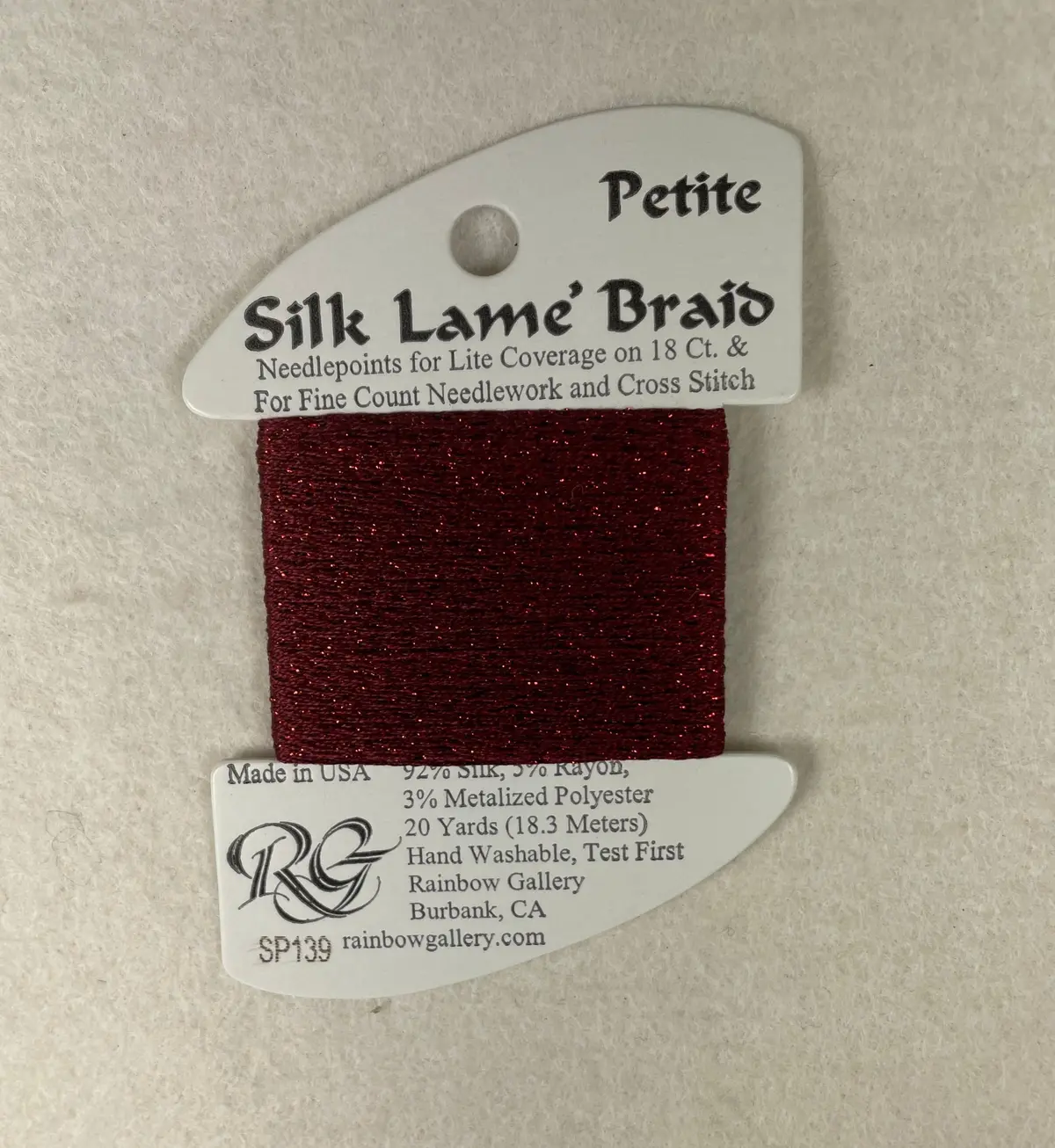 Petite Silk Lame Braid Sp139 Cardinal 1