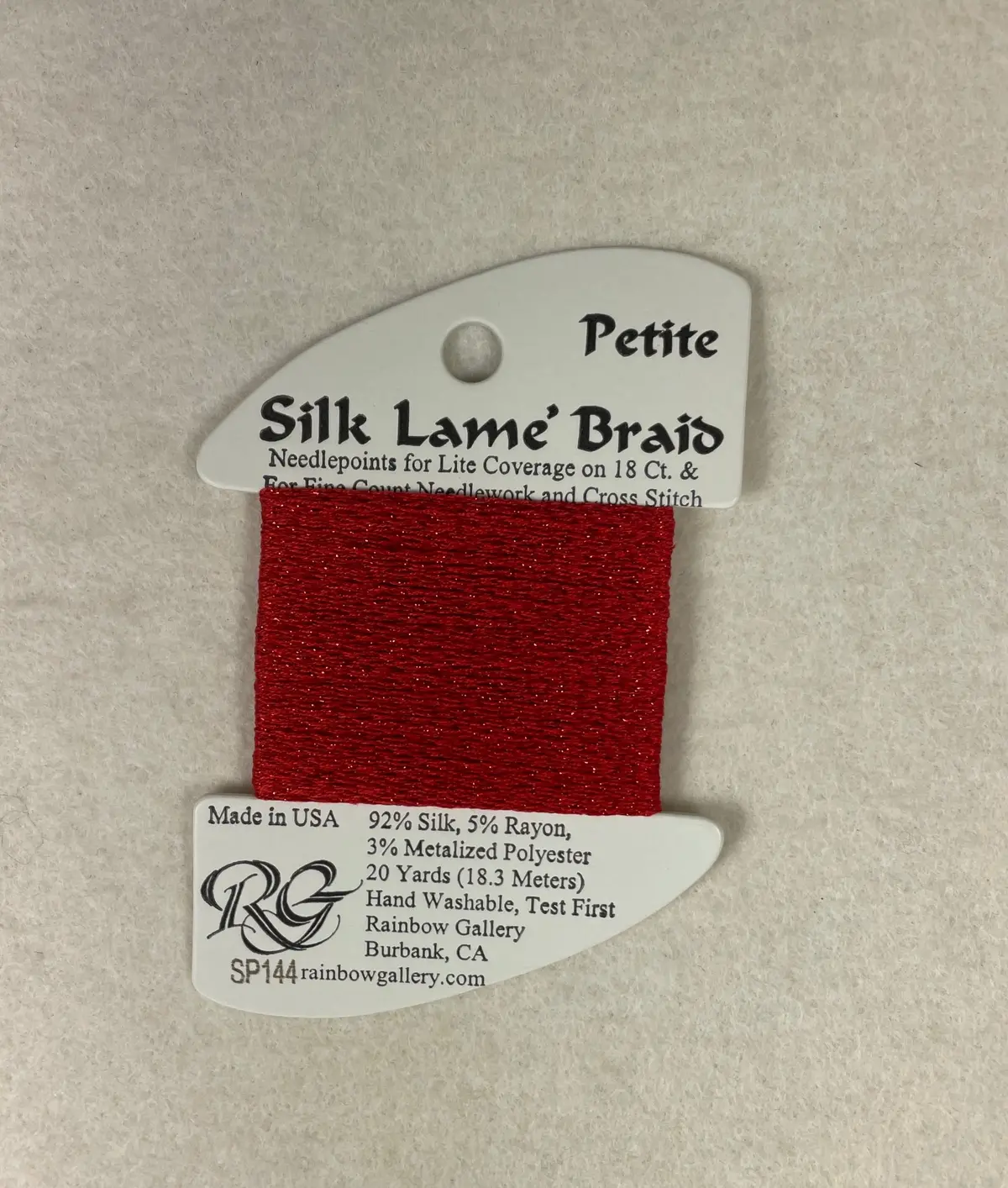 Petite Silk Lame Braid Sp144 Christmas Red 1