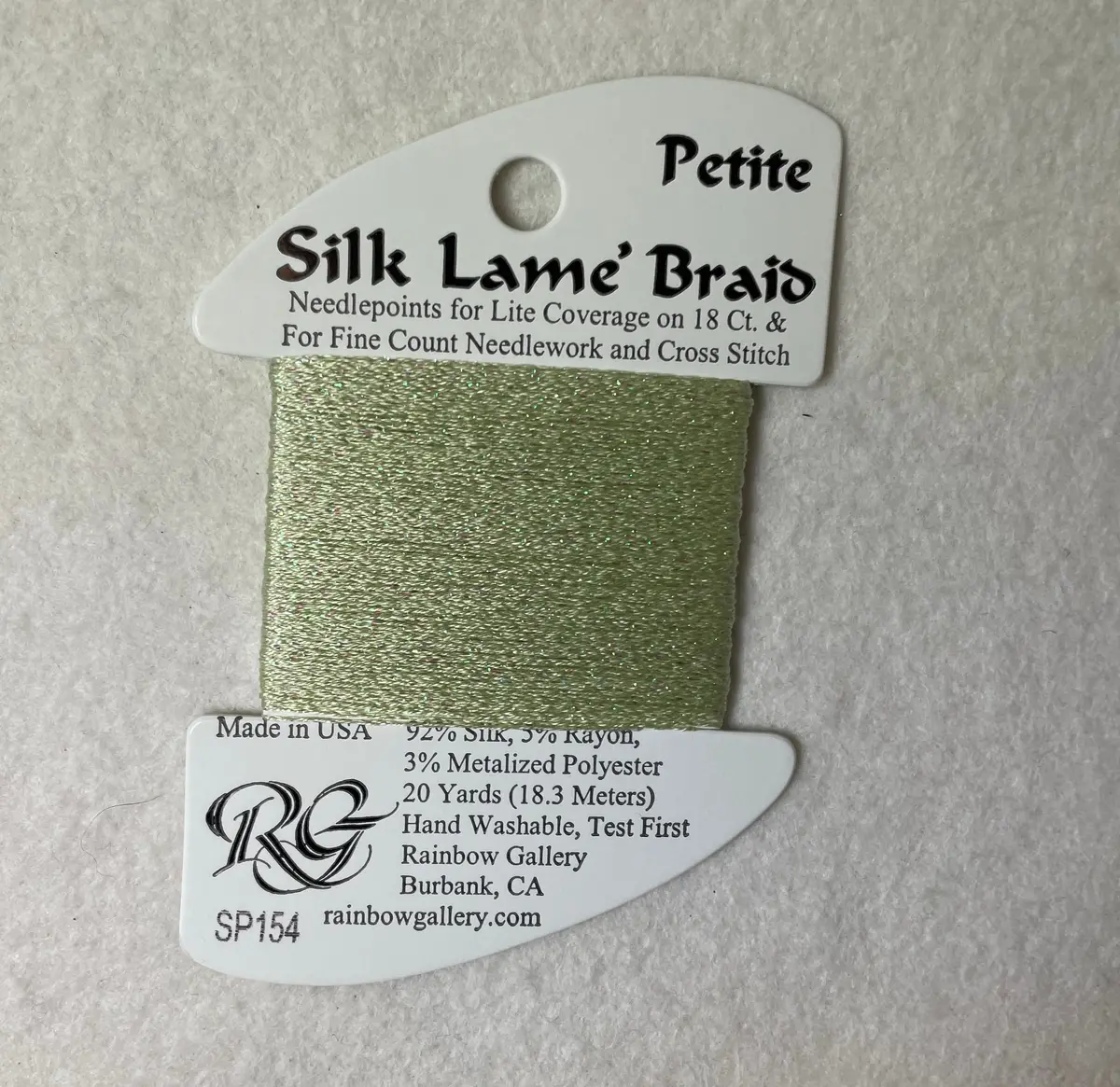 Petite Silk Lame Braid Sp154 Misty Green 1