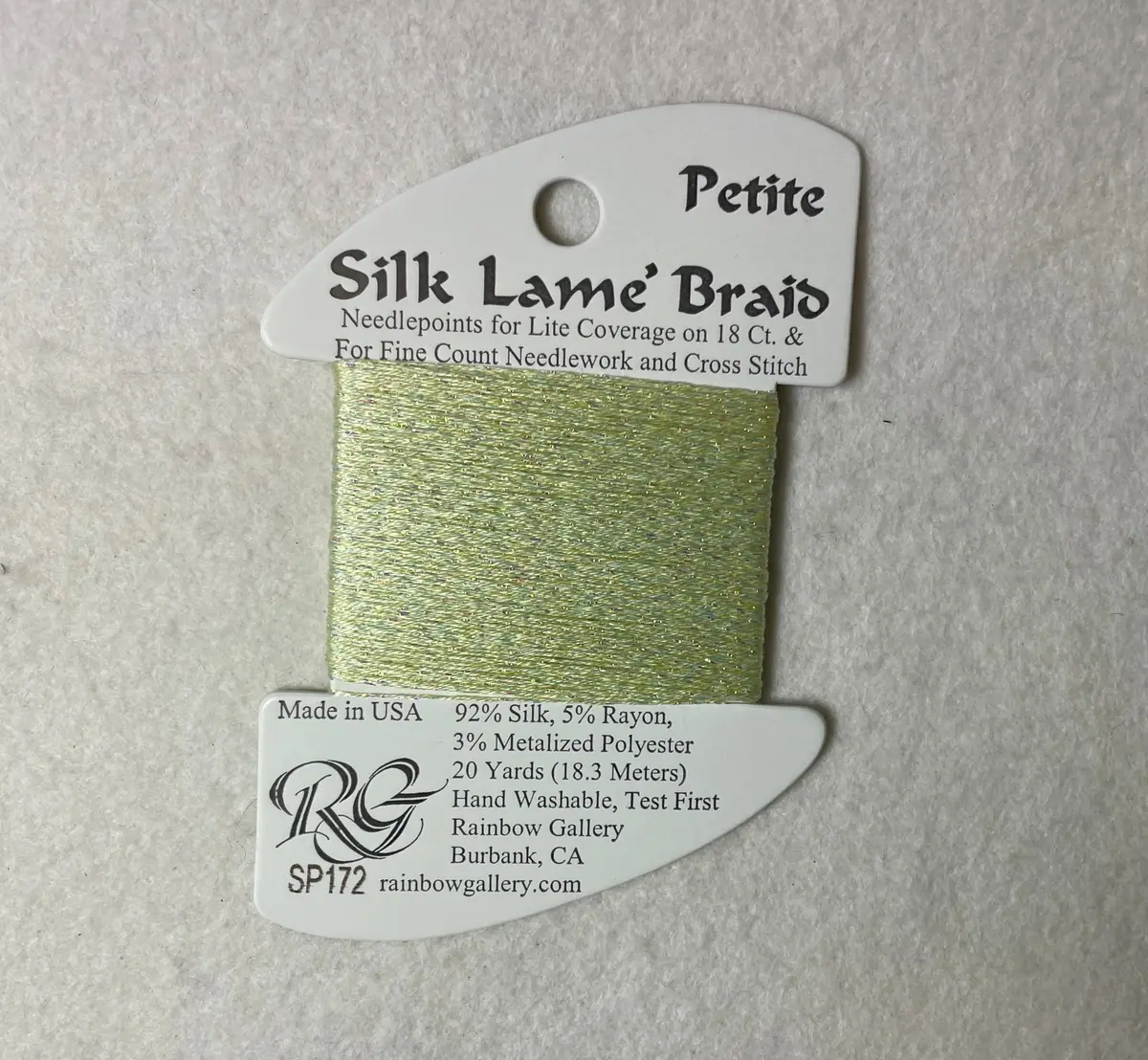 Petite Silk Lame Braid Sp172 Lime Cream 1