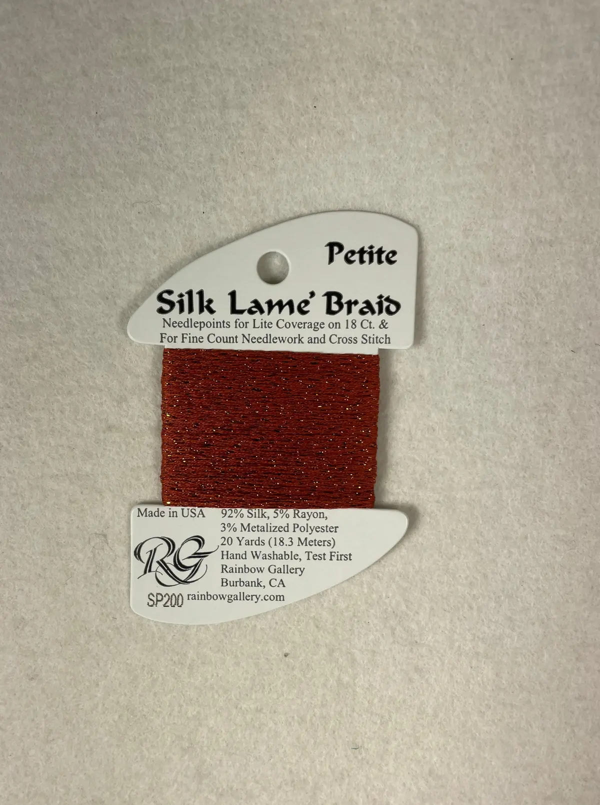 Petite Silk Lame Braid Sp200 Burnt Brick 1