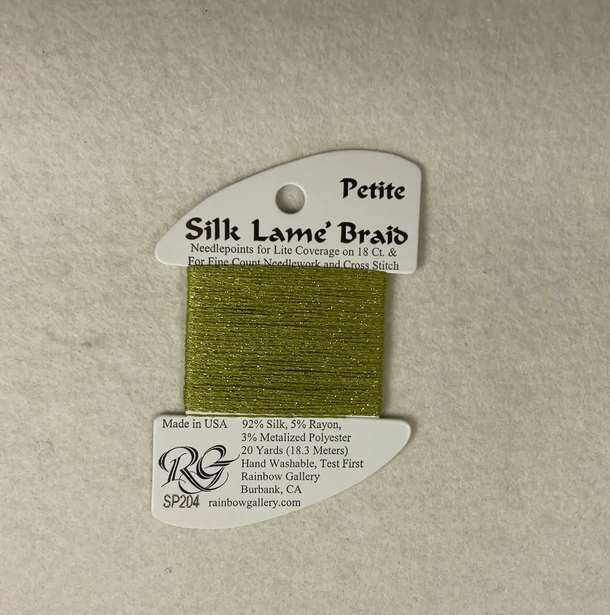 Petite Silk Lame Braid Sp204 Green Olive 1