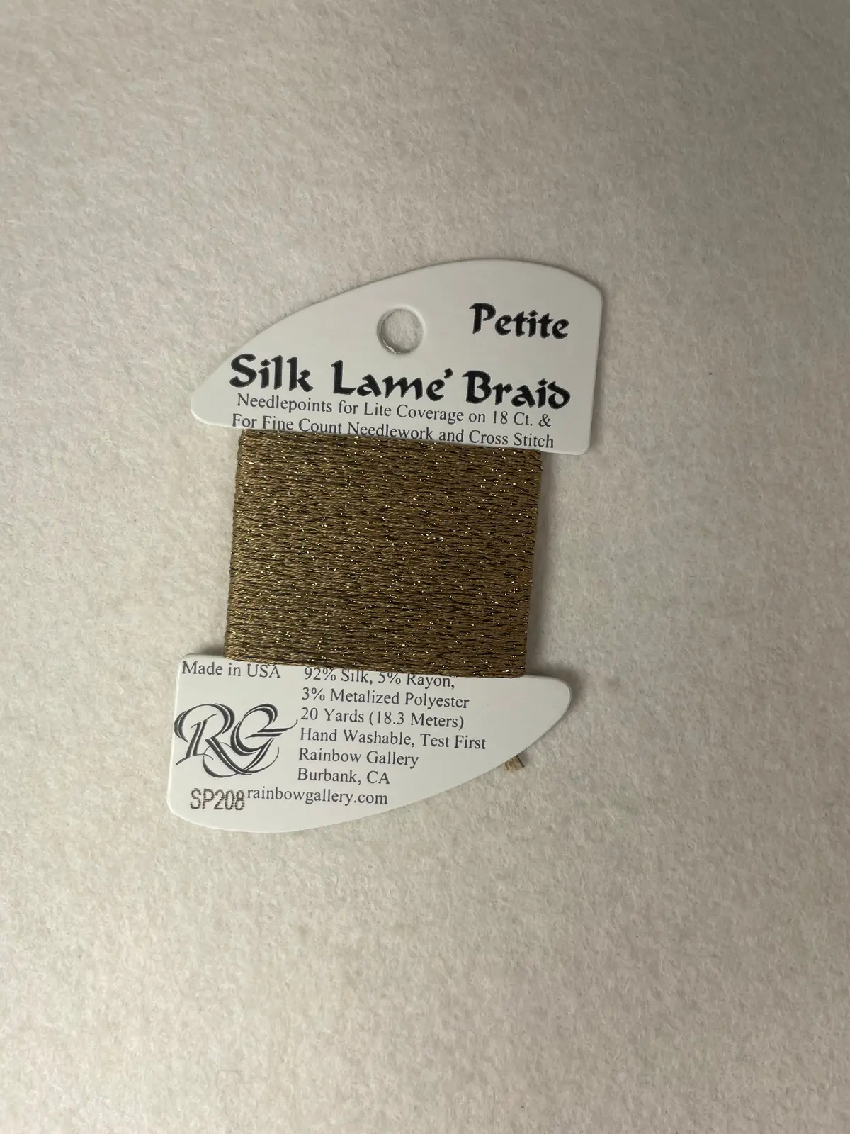 Petite Silk Lame Braid Sp208 Antique Bronze 1