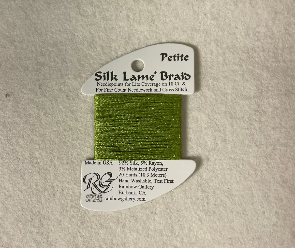 Petite Silk Lame Braid Sp245 Green Banana 1
