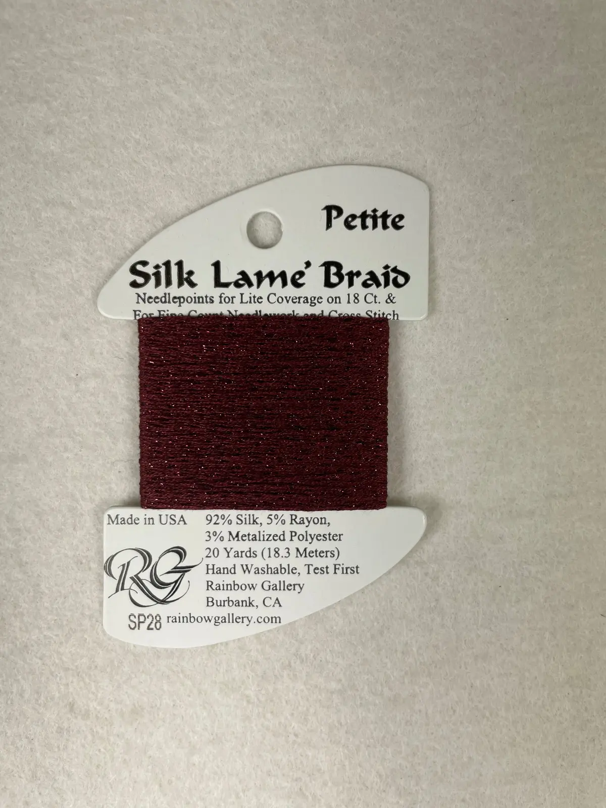 Petite Silk Lame Braid Sp28 Burgandy 1