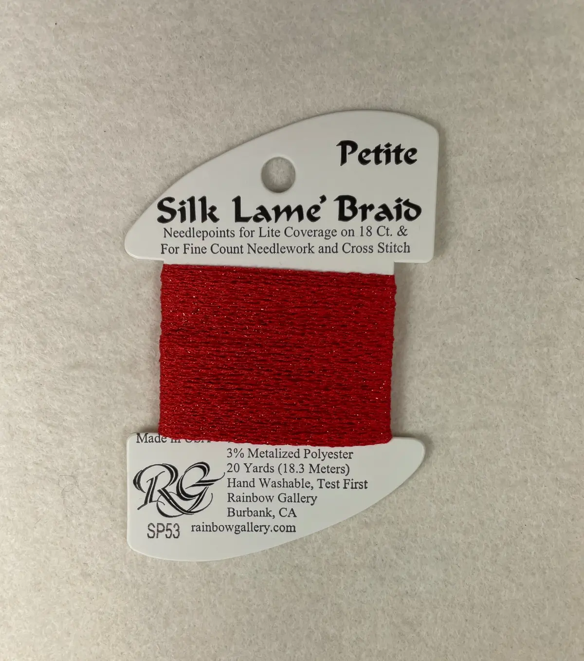 Petite Silk Lame Braid Sp53 Crimson 1