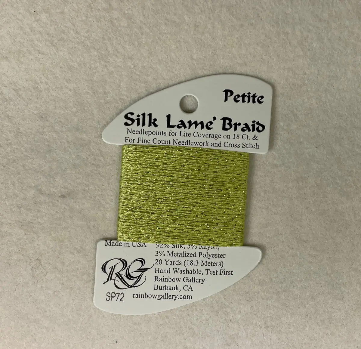 Petite Silk Lame Braid Sp72 Lite Chartreuse 1