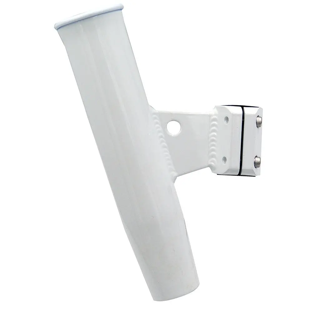 C.E. Smith Aluminum Vertical Clamp-On Rod Holder 1-5/16" Od White Powdercoat W/Sleeve [53716] 1