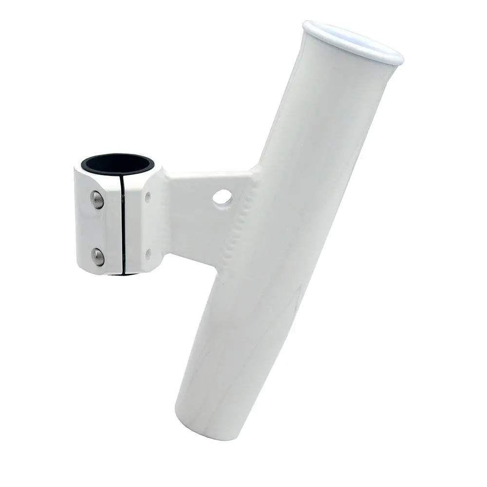 C.E. Smith Aluminum Vertical Clamp-On Rod Holder 1-2/3" Od White Powdercoat W/Sleeve [53726] 1