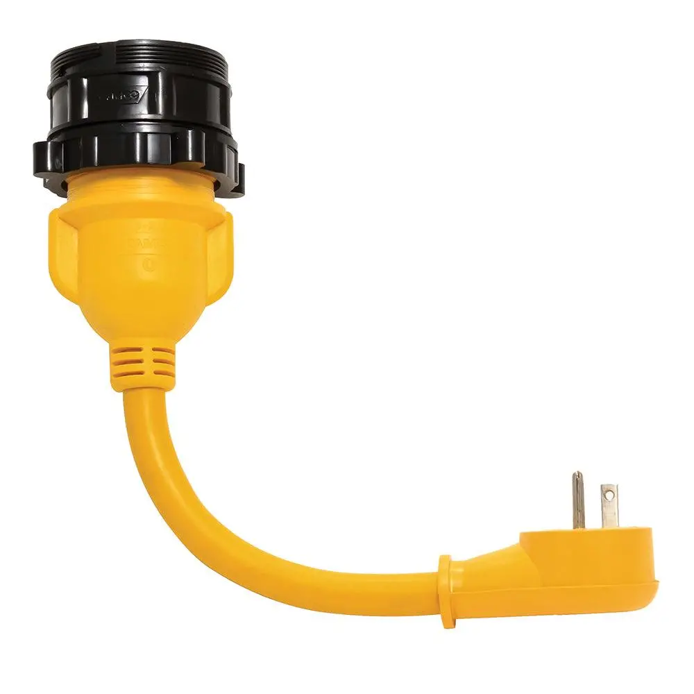Camco Powergrip Locking Adapter - 15A/125V Male To 30A/125V Female Locking [55635] 1