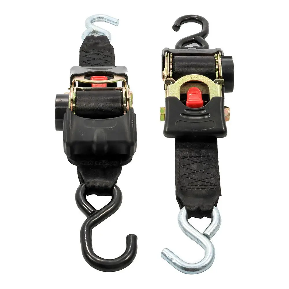 Camco Retractable Tie Down Straps - 2" Width 6 Dual Hooks [50031] 1