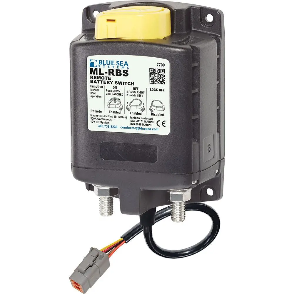 Blue Sea 7700100 Ml Solenoid 12V 500A W/Manual Control  Deutsch Connector [7700100] 1