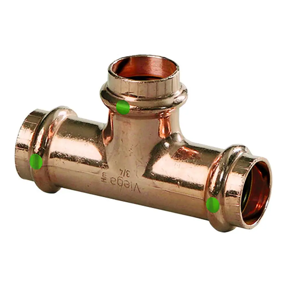 Viega Propress 3/4" Copper Tee - Triple Press Connection - Smart Connect Technology [77387] 1
