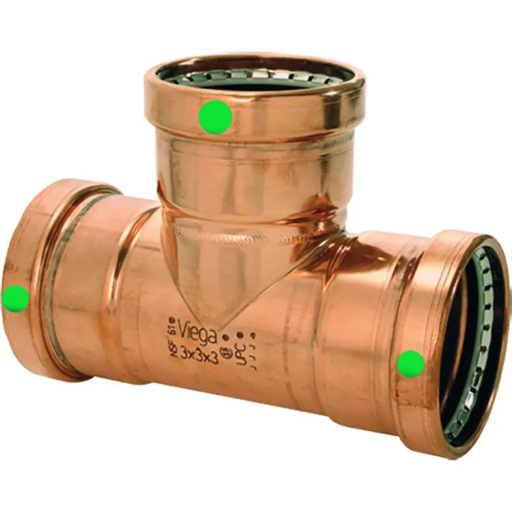 Viega Propress 2-1/2" Copper Tee - Triple Press Connection - Smart Connect Technology [20683] 1