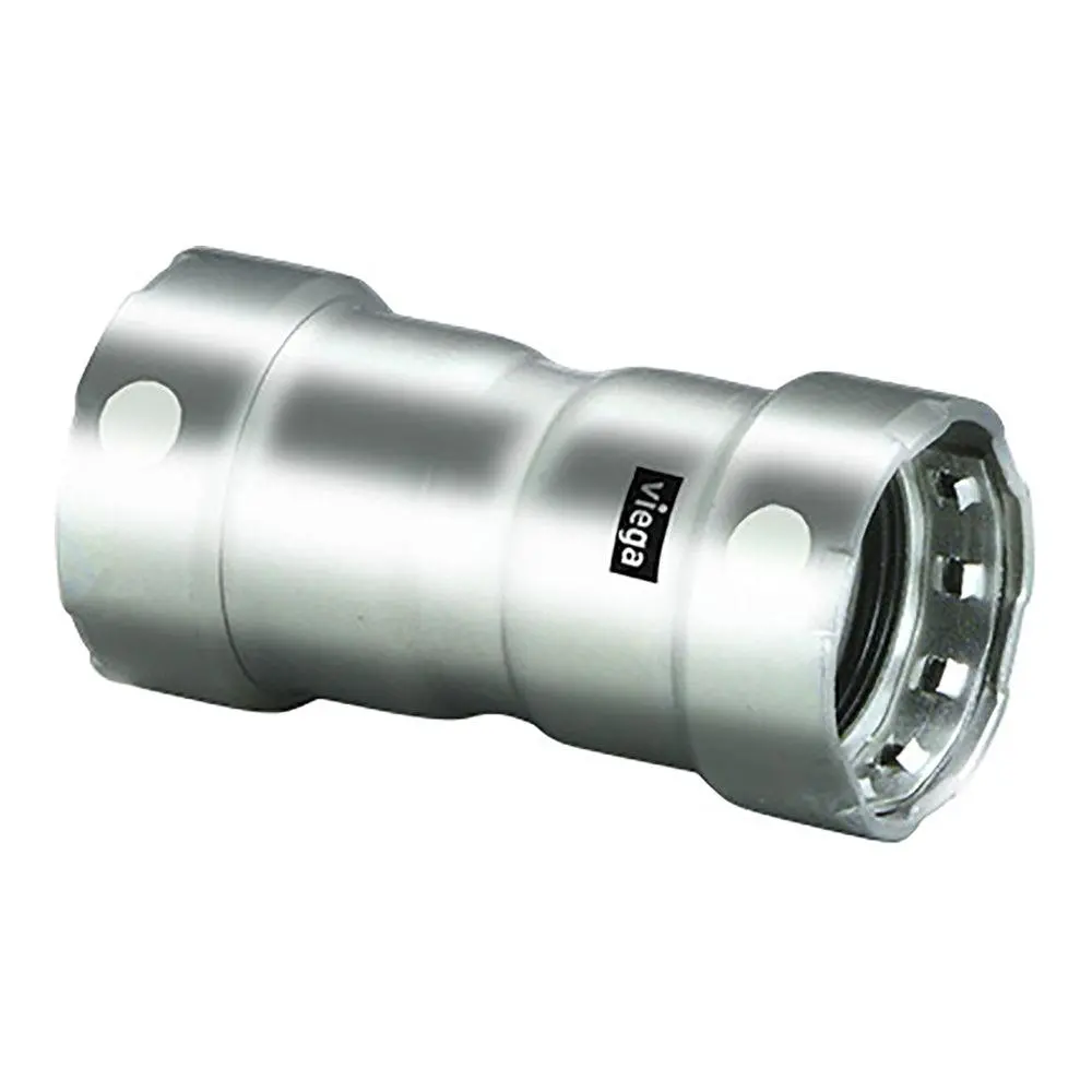 Viega Megapress 2" Stainless Steel 304 Coupling W/Stop - Double Press Connection - Smart Connect Technology [95305] 1